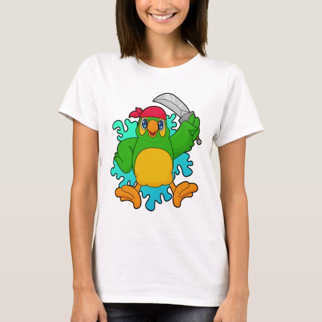 Camiseta El loro como pirata con espada (Anverso)