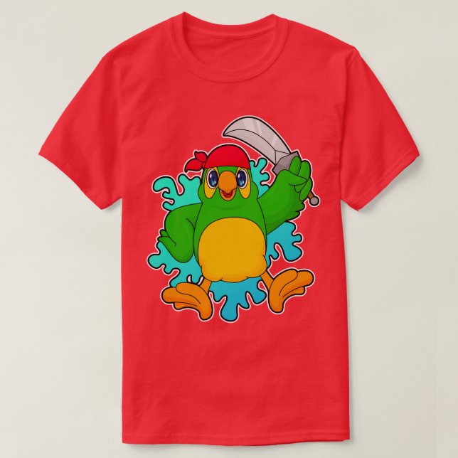 Camiseta El loro como pirata con espada (Diseño del anverso)
