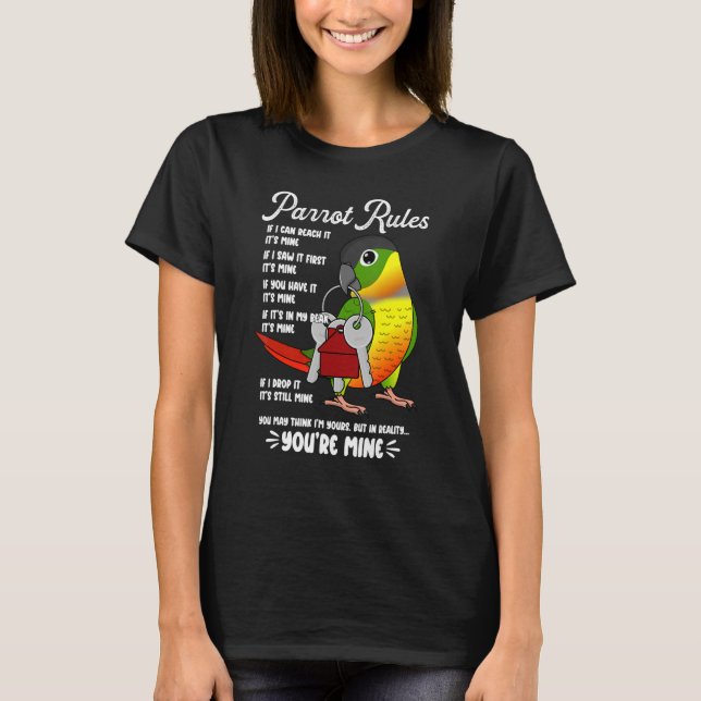 Camiseta El loro gobierna mi mejilla verde amarilla (Anverso)