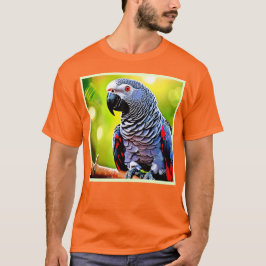 Camiseta El loro gris africano hablando