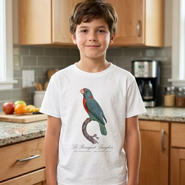 Camiseta El loro Langlois de Jacques Barraband (Le Perroquet Langlois by Jacques Barraband. Boy Basic White T-Shirt)