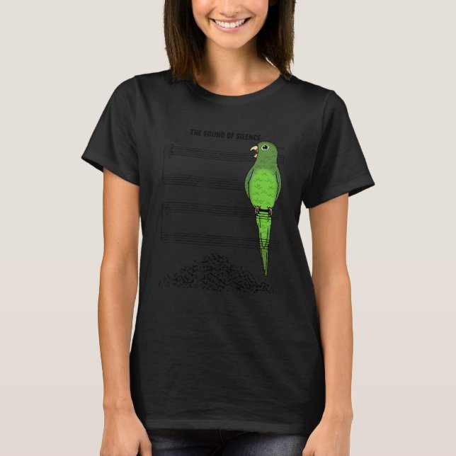 Camiseta El Loro Músico I Sonido De Silencio I Green Parrot (Anverso)