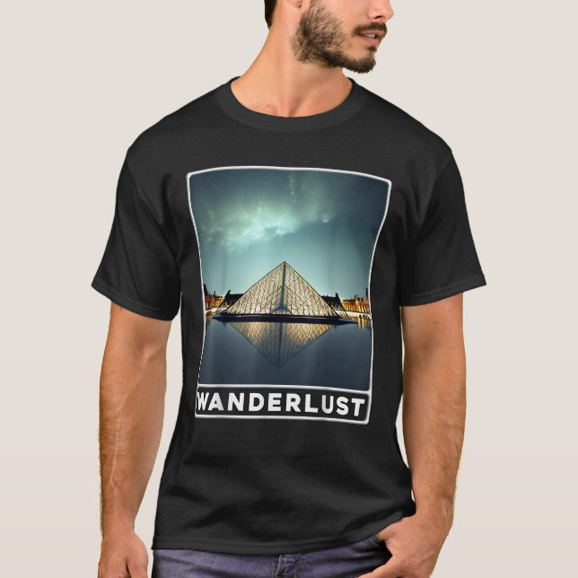 Camiseta El Louvre París Francia Wanderlust T Shirt (Anverso)