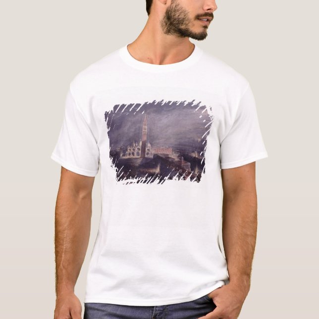 Camiseta El lugar de St Mark, Venecia (claro de luna) (Anverso)