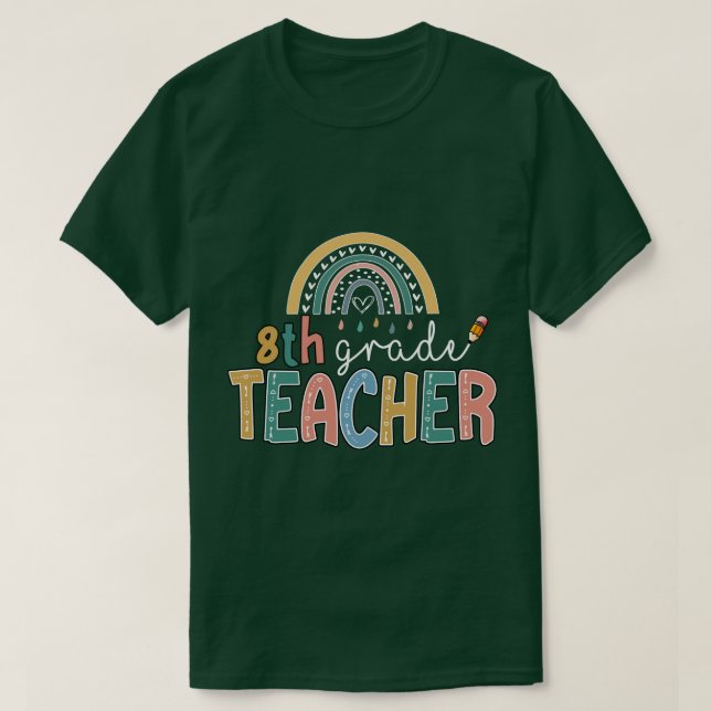 Camiseta El maestro de arco iris de octavo grado Kinder vue (Diseño del anverso)