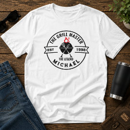 Camiseta El Maestro de la Parrilla Año de Fundación Nombre 