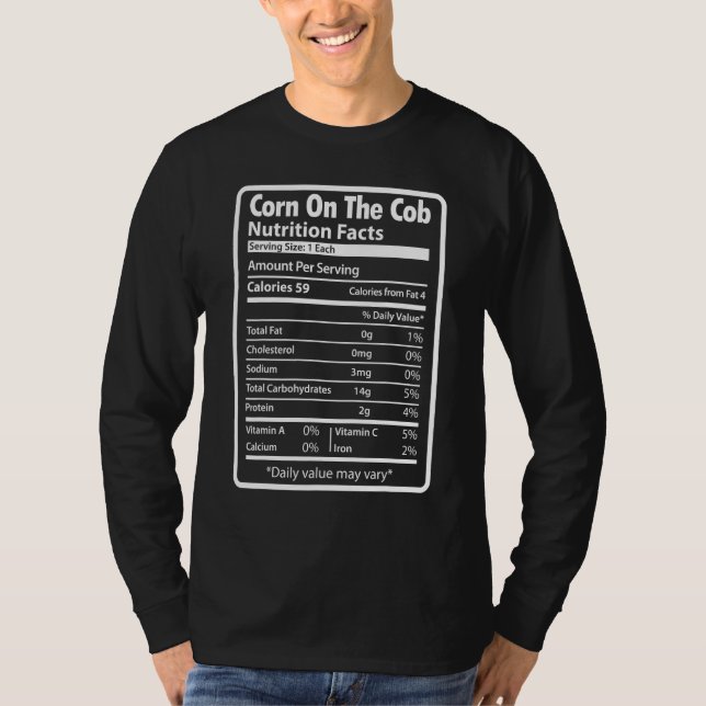Camiseta El Maíz Sobre La Nutrición De La Cob Hechos Acción (Anverso)