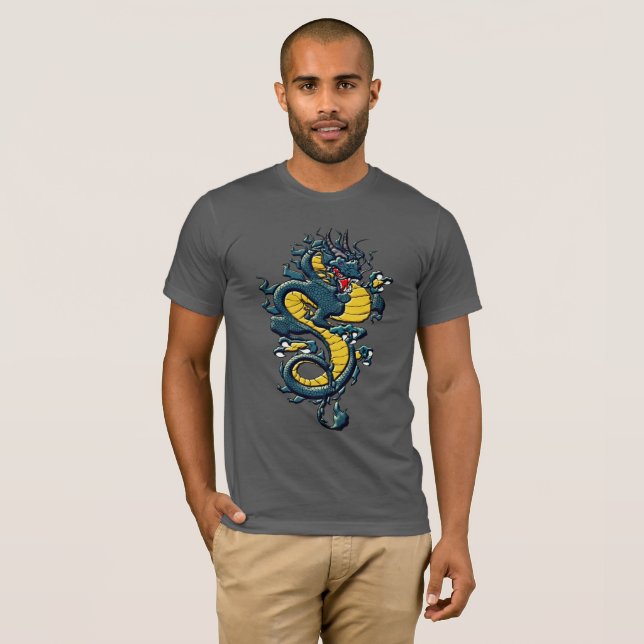 Camiseta El majestuoso dragón chino desata el poder mítico (Anverso completo)