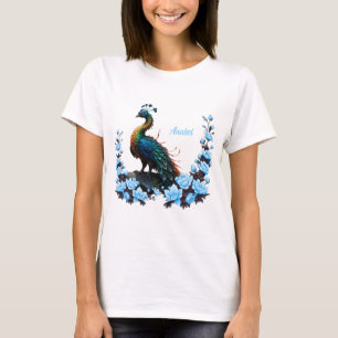 Camiseta El majestuoso pavo real: un juego de colores en la