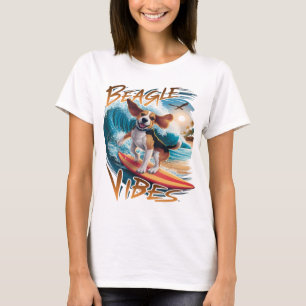 Camiseta El majestuoso perro Beagle surfeando las olas giga
