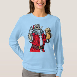 Camiseta El mal Papá Noel, el rock, la cerveza y el cigarro