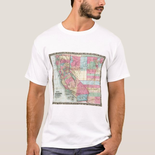 Camiseta El mapa de Bancroft de California, Nevada (Anverso)
