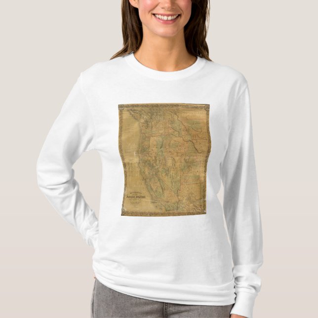 Camiseta El mapa de Bancroft de los estados pacíficos (Anverso)