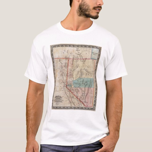 Camiseta El mapa de DeGroot del territorio de Nevada (Anverso)