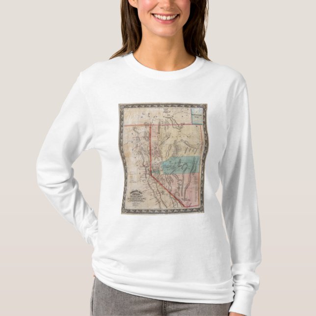 Camiseta El mapa de DeGroot del territorio de Nevada (Anverso)