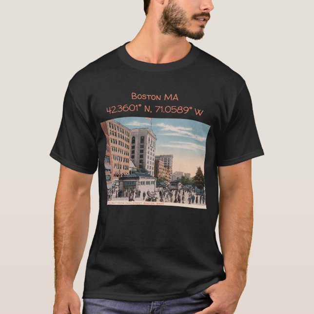Camiseta El mapa de las MAMÁES de Boston coordina el estilo (Anverso)