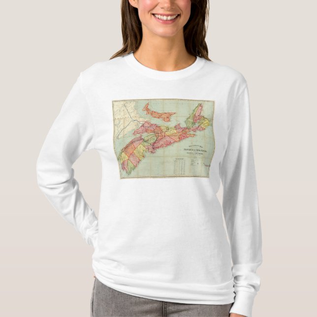Camiseta El mapa de Mackinlay de la provincia de Nueva (Anverso)