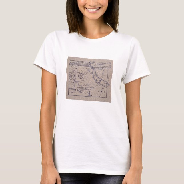 Camiseta El mapa de Peter Pan de los jardines de Kensington (Anverso)