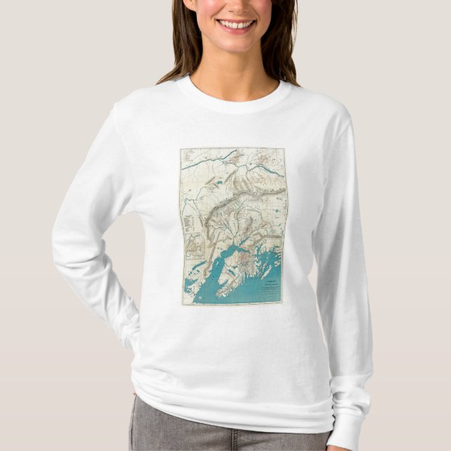 Camiseta El mapa de Sleem de Alaska central (Anverso)