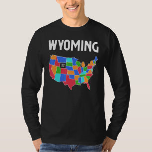 Camiseta El mapa de Wyoming en Estados Unidos no es una ver