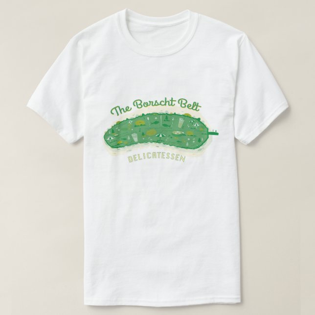 Camiseta El mapa del cinturón de Borscht Deli (Diseño del anverso)