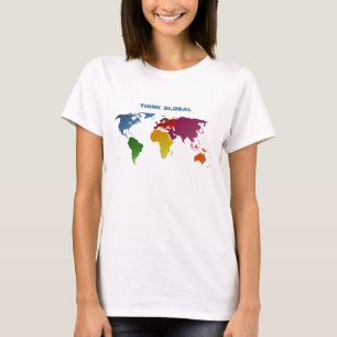 Camiseta El mapa del mundo piensa global