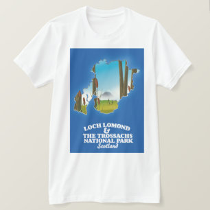 Camiseta el mapa del parque nacional de loch lomond y los t
