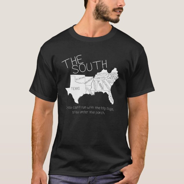 Camiseta El mapa DEL SUR de la geografía de la diversión (Anverso)