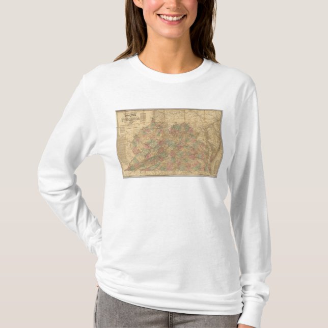 Camiseta El mapa oficial de Lloyd del estado de Virginia (Anverso)