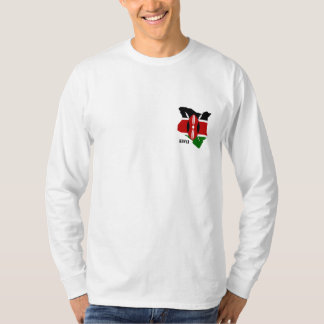 Camiseta El mapa y la bandera del Kenyan envolvieron de