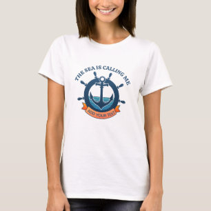Camiseta "El mar me está llamando" Vacaciones de amante del