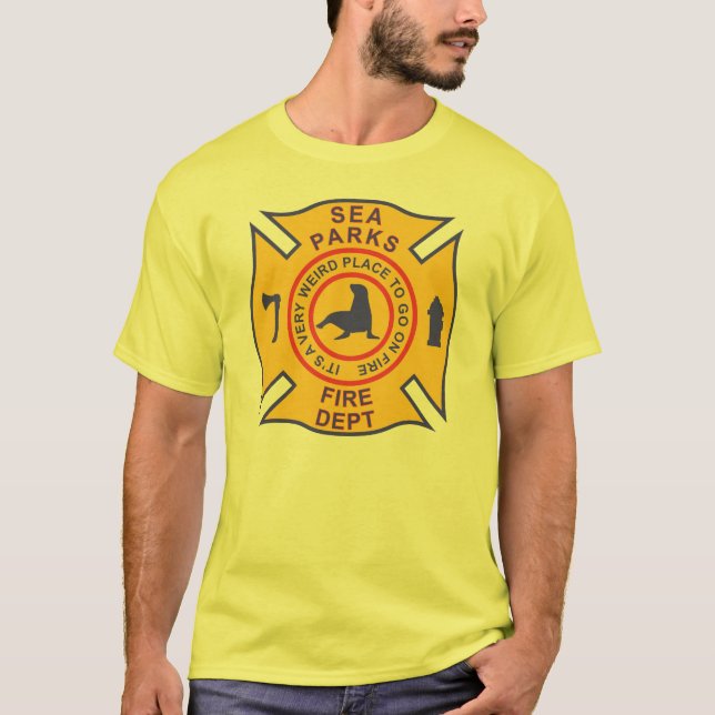 Camiseta El mar parquea el cuerpo de bomberos (Anverso)