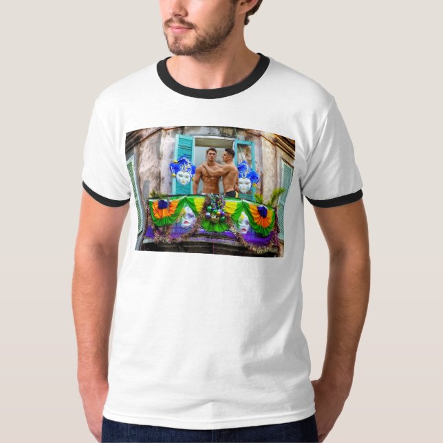 Camiseta El Mardi Gras de SlipperyJoe Hombres Púrpura de co (Anverso)