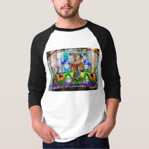 Camiseta El Mardi Gras de SlipperyJoe Hombres Púrpura de co