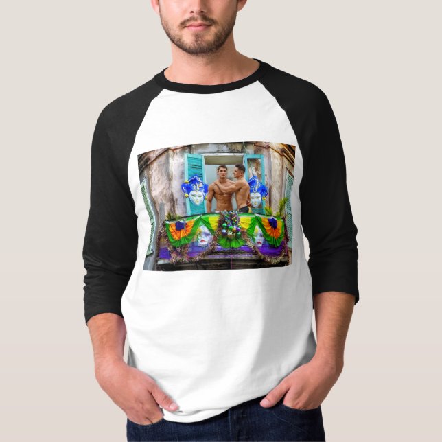 Camiseta El Mardi Gras de SlipperyJoe Hombres Púrpura de co (Anverso)