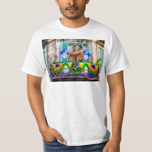 Camiseta El Mardi Gras de SlipperyJoe Hombres Púrpura de co (Anverso)