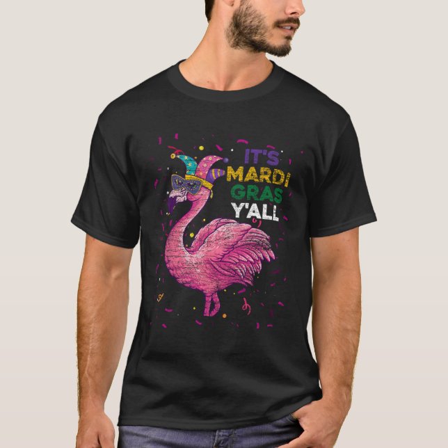 Camiseta El Mardi Gras Yall Flamingo (Anverso)