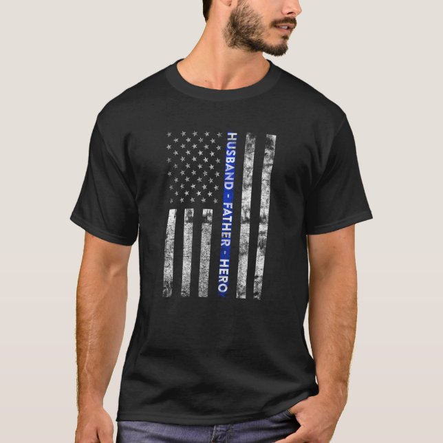 Camiseta El marido, padre, bandera americana del héroe (Anverso)