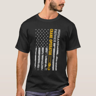 Camiseta El marido padre Crane Operador Usa Flag Fathers Da
