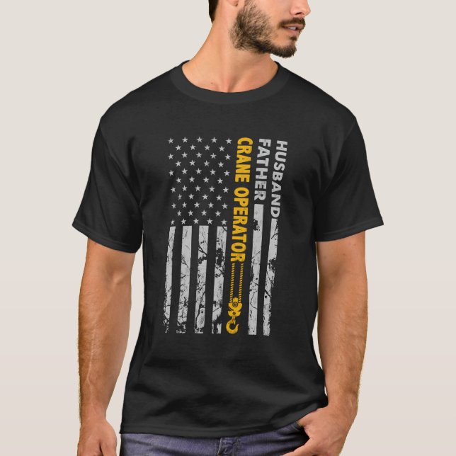 Camiseta El marido padre Crane Operador Usa Flag Fathers Da (Anverso)