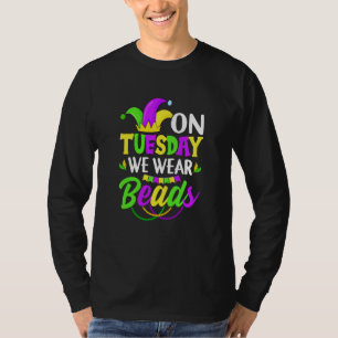 Camiseta El martes usamos cuentas Celebraciones de Mardi Gr