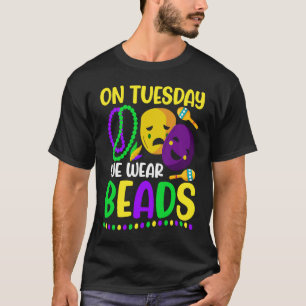 Camiseta El martes usamos cuentas Celebraciones de Mardi Gr