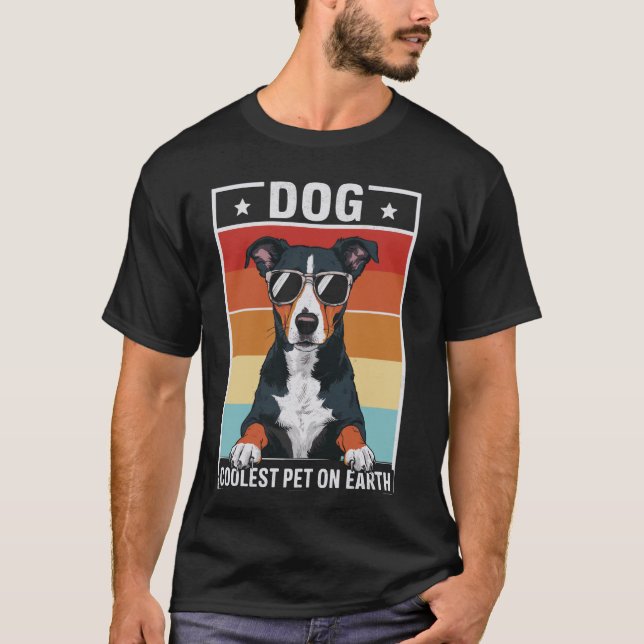 Camiseta El Mascota más frío del perro en la Tierra Retro G (Anverso)