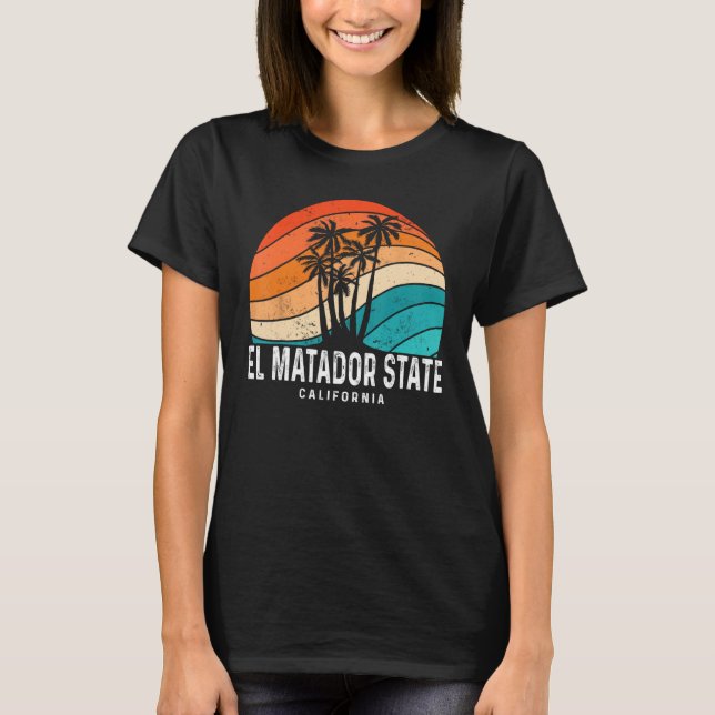 Camiseta El Matador State Beach California Palm Tree Beach  (Anverso)