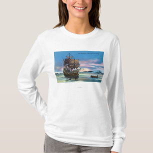 Camiseta El Mayflower que aterriza en 1620 escena