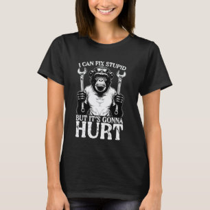 Camiseta El mecánico del mono divertido puede arreglar estú