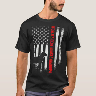 Camiseta El Mejor Abuelo Beagle Del Mundo De La Bandera Est