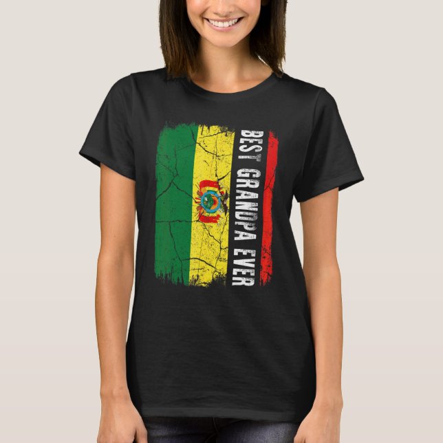Camiseta El mejor abuelo boliviano de Bolivia bandera D de  (Anverso)