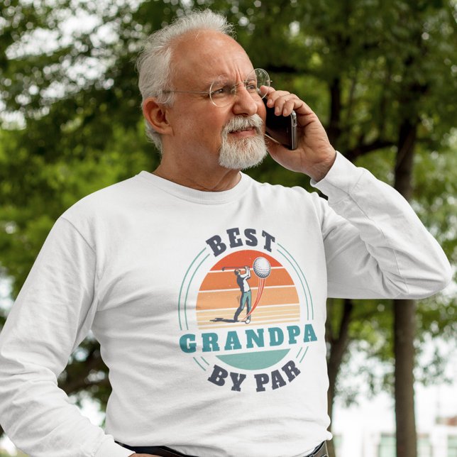 Camiseta El Mejor Abuelo De Golfing Por El Personalizado De (Best Grandpa By Par Retro Golf Lover Custom Long Sleeves T-Shirt)