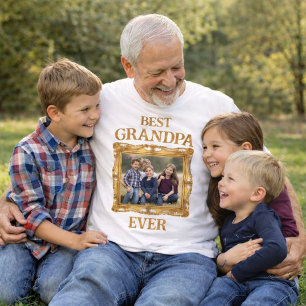 Camiseta El mejor abuelo de la época fotográfico marco anti